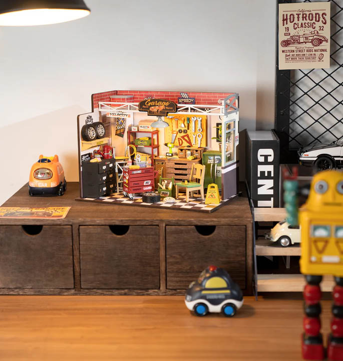 Produktvisualisierung_Modellbau Robotime Garage Workshop DG165 7