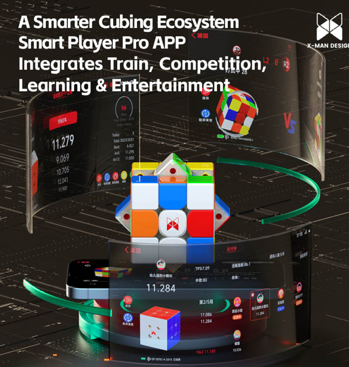 Produktvisualisierungen_Speedcubes QiYi X-man Tornado AI 3x3 7