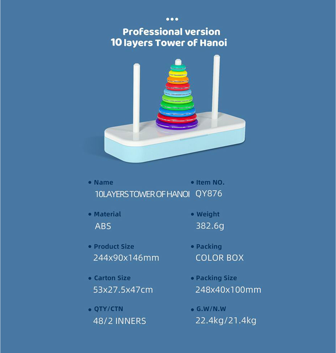 Productvisuals_Breinbrekers-QiYi-Rainbow-Tower-of-Hanoi-10-towers4-1