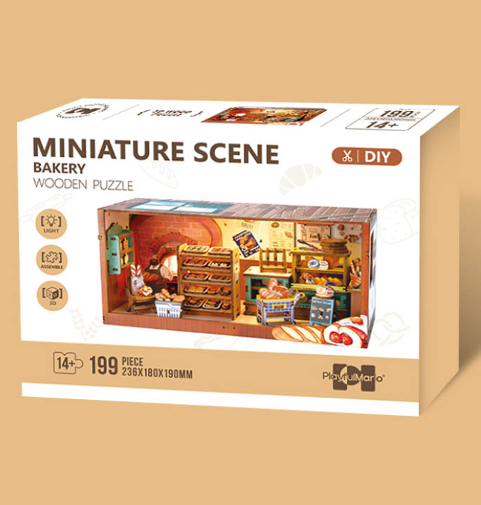 Productvisuals_Modelbouw 3D Wooden Puzzle Miniatuur Ambachtelijke Bakkerij 2