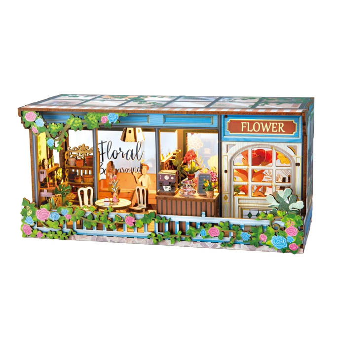 Productvisuals_Modelbouw 3D Wooden Puzzle Miniatuur Bloemenboetiek