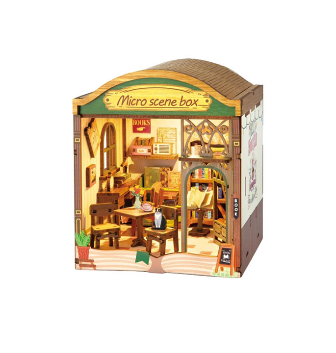 Productvisuals_Modelbouw 3D Wooden Puzzle Miniatuur Boekenwinkel