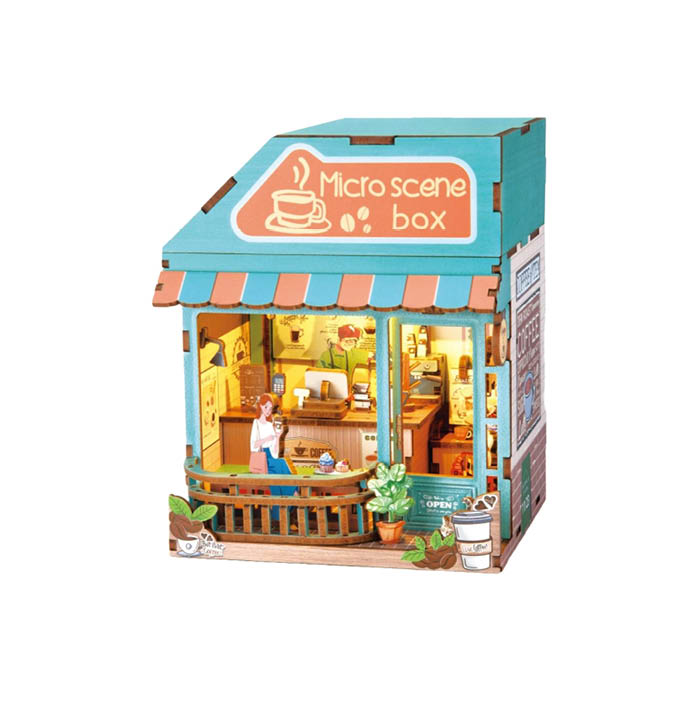Productvisuals_Modelbouw 3D Wooden Puzzle Miniatuur Koffiehuis