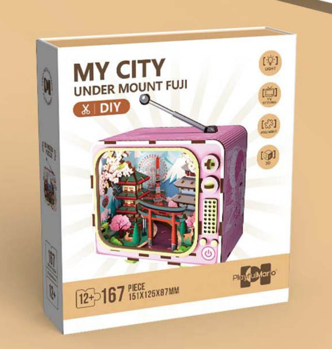 Productvisuals_Modelbouw 3D Wooden Puzzle My City – Onder de Fuji 2