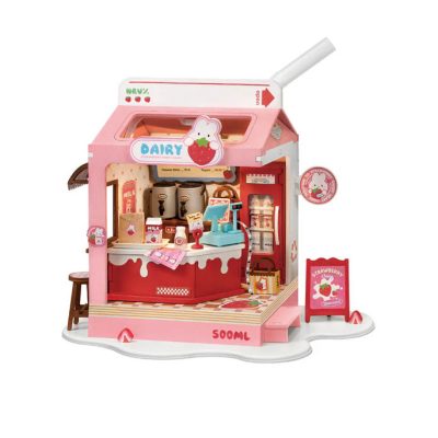 Productvisuals_Modelbouw Robotime Miniatuur Huisje Strawberry Milk Box DS034