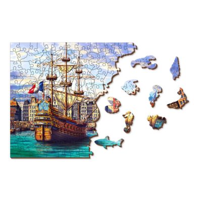 Productvisuals_Puzzles Wooden City Old Ships in Port